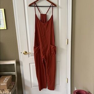 Rust Red Jumpsuit with Pockets